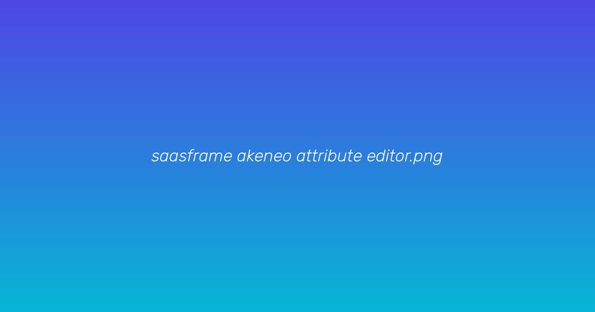 Attribute editor