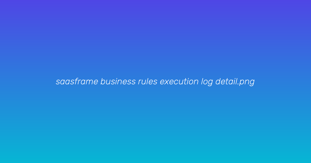 Execution Log Detail