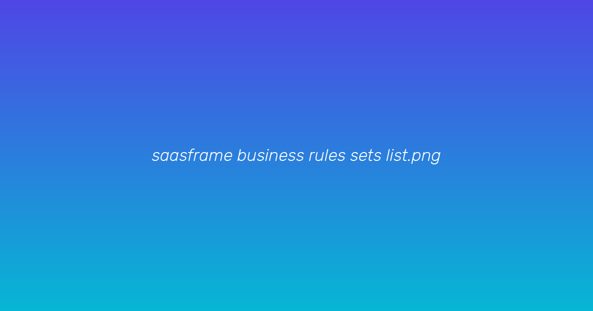 Rule Sets List