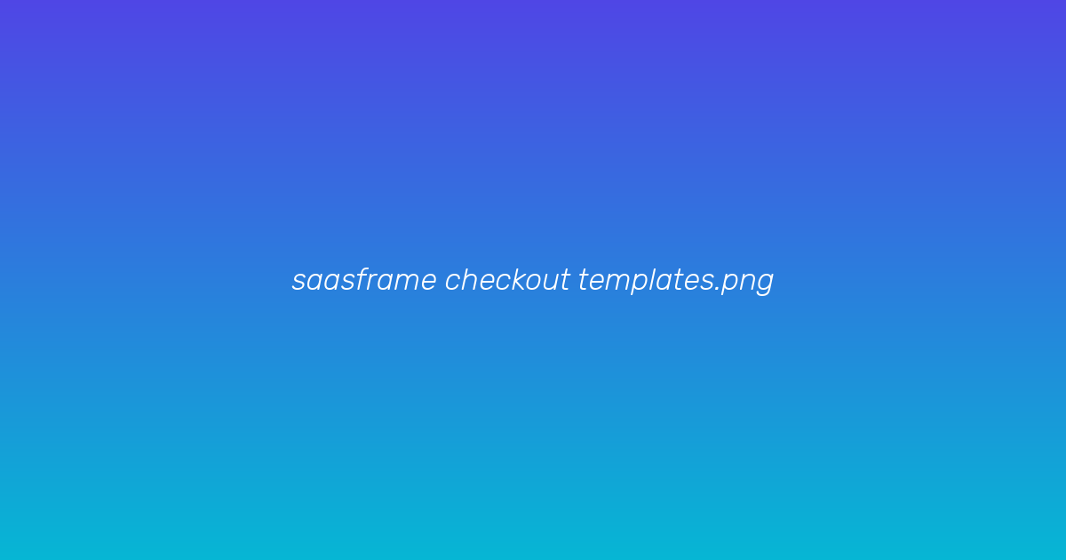 Checkout templates