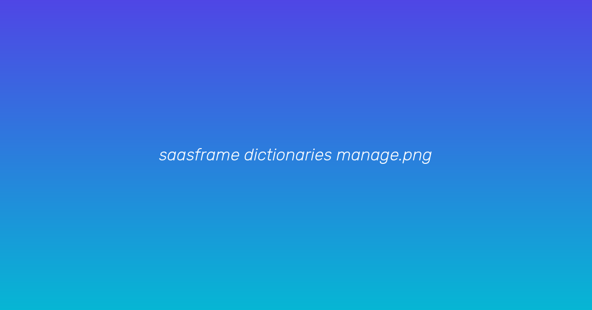 Dictionary overview screen