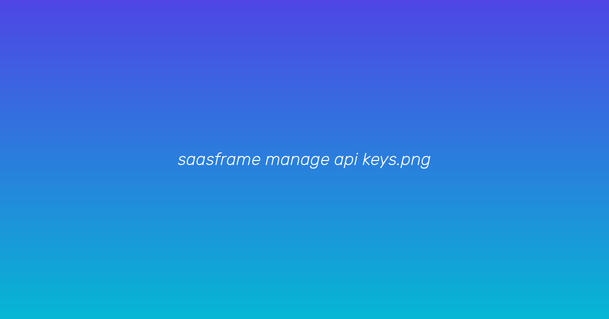 API keys table