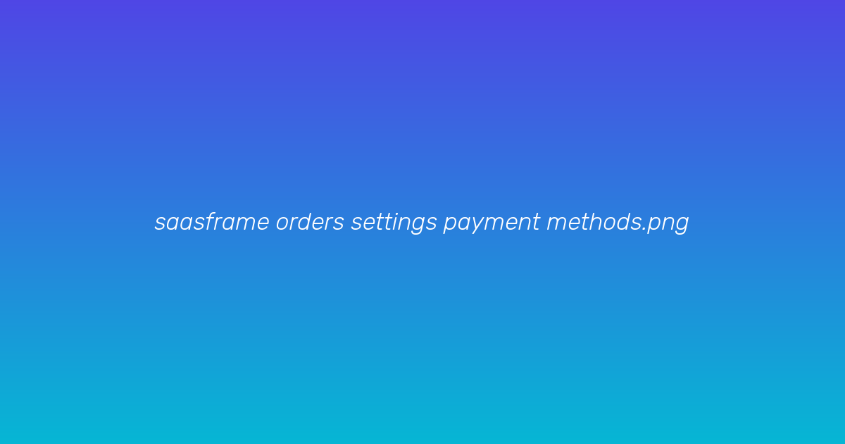 Payment methods