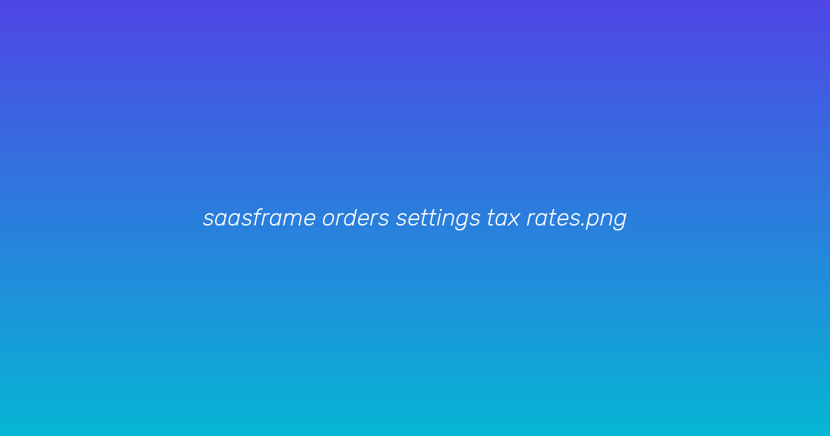 Tax rates