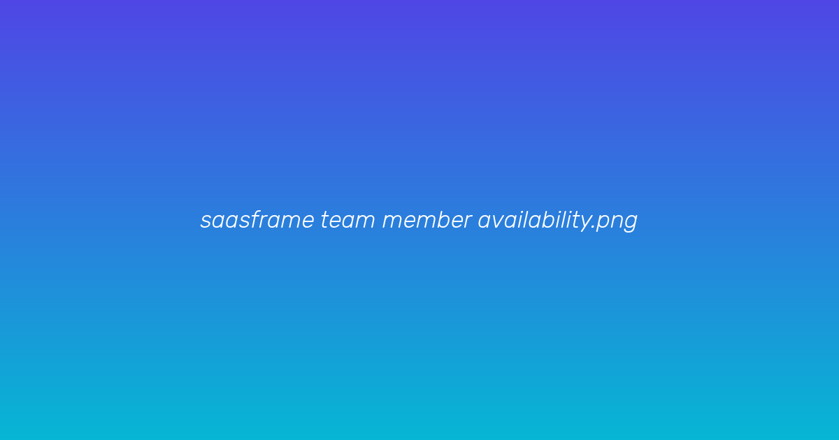 Team member availability editor