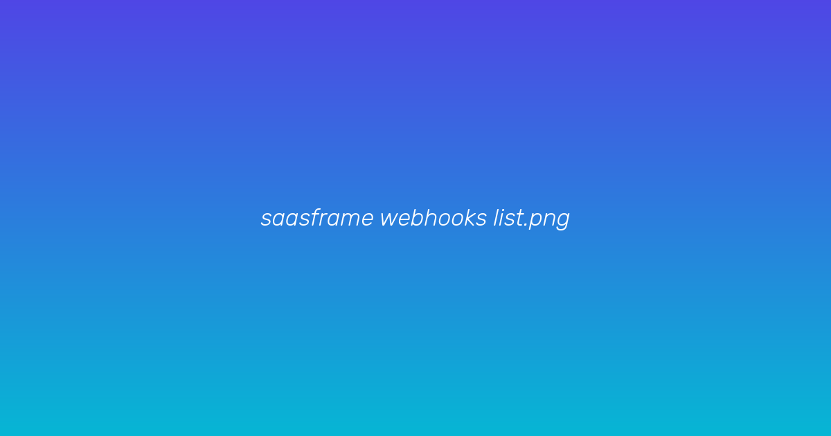 Webhook list