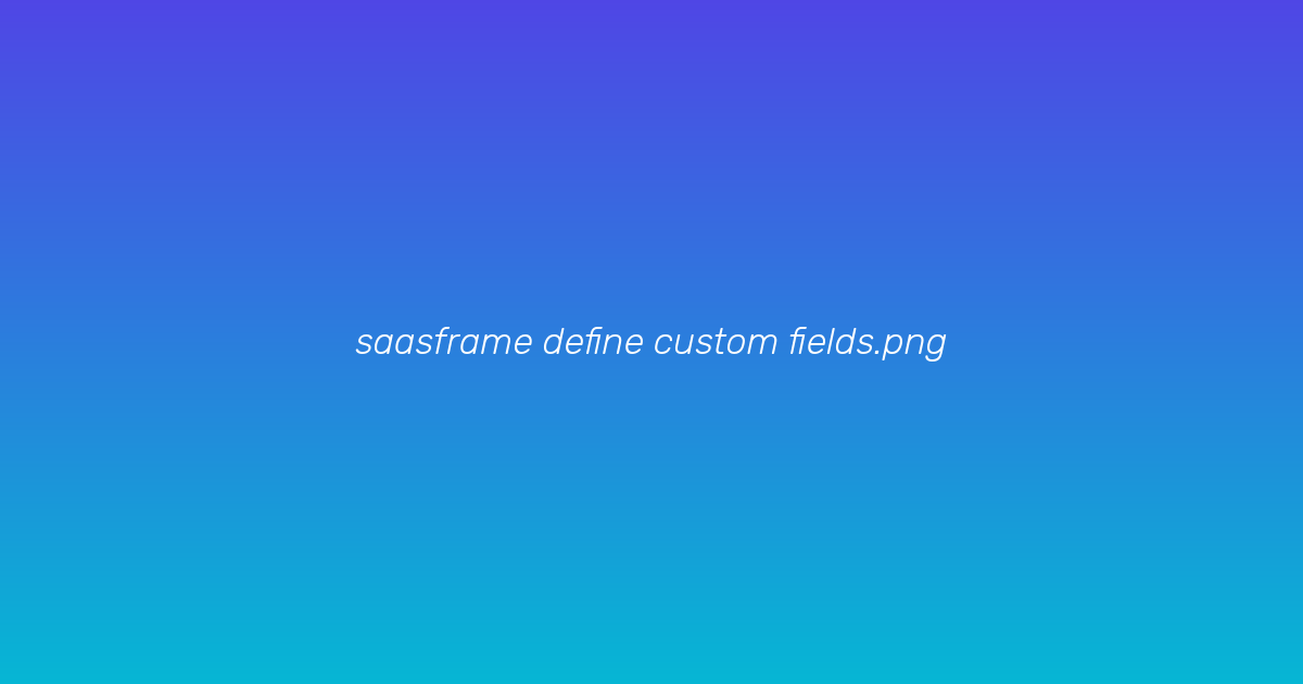 Custom fields configuration