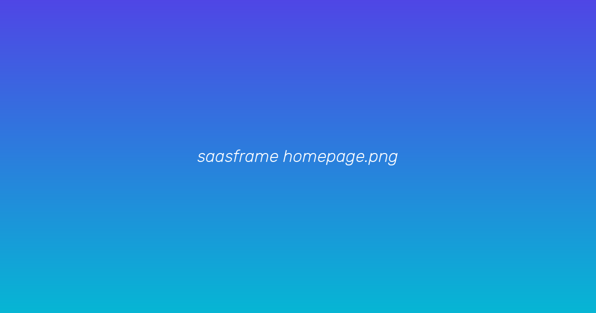 Open Saasframe dashboard overview
